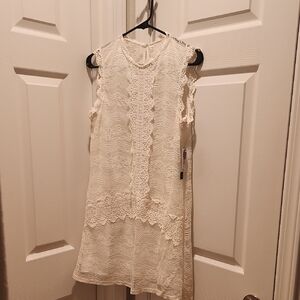 City Triangles Cream Lace Mini Dress